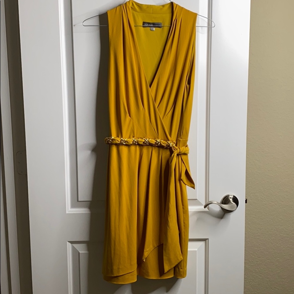Mustard and Gold Cocktail Dress - Picture 2 of 5